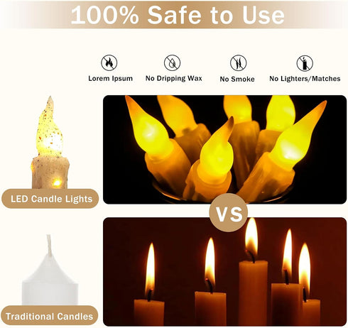 2pcs 6inch Vigils(LW2P-WH) Magical Candlesticks Flameless Taper Candle, White LED Tapered Candles Remote Dipped Candle