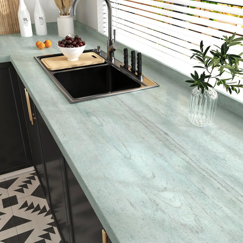 Green Wood Contact Paper 15.7"x 78.7" Peel and Stick Waterproof Vinyl for Cabinets and Shelf Liner