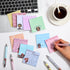 Yeaqee 72 Pcs Black Girl Sticky Notes with Motivational Pens, Inspirational Gifts Set for Women and Girls