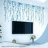 Blue Hanging String of Pearls Succulents Vine Wall Decals Peel and Stick, Large Plants Leaf Vinyl Wall Stickers