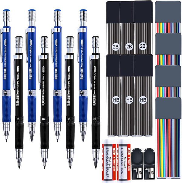 MyLifeUNIT 22 Pcs 2.0 mm Mechanical Pencils Set, 8 Pcs Lead Pencils with 10 Case Lead Refills for Drawing