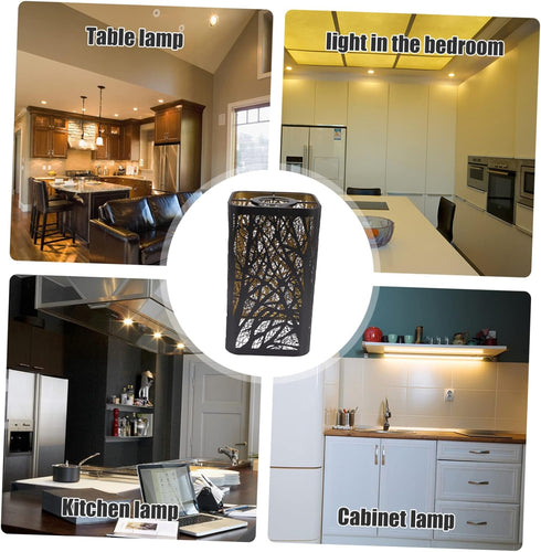 DOITOOL Metal Small Lamp Shade with Tree Pattern Wrought Hollow Carved Lampshade for Pendant Floor Table Lamps