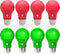 8 Pack A19 LED Red and Green Light Bulbs, 120V E26 Base, 9 Watt (60-watt Replacement) for Party Decoration