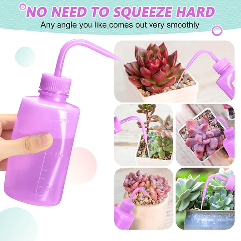 250ML Premium Tattoo Bottle for Extensions, 8oz Tattoo Squeeze Bottle No Need to Squeeze Hard, Easy to Carry Eyelash Bottle Rinse for Eyelashes, Cleaning(Translucent Purple)