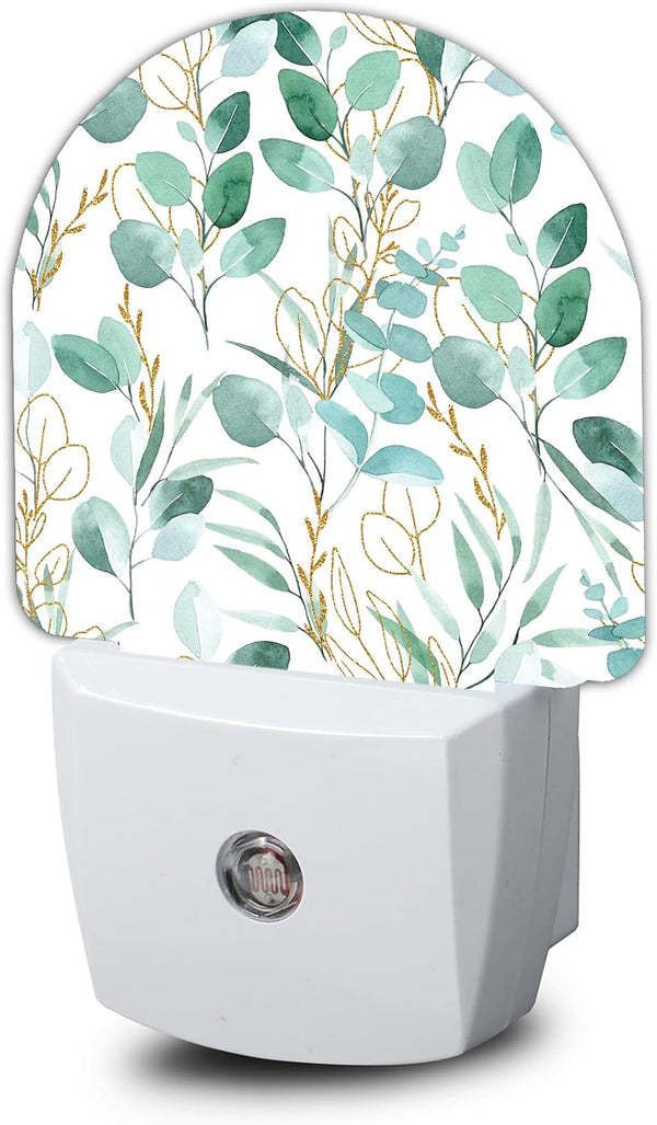 Gearsly Eucalyptus Green Night Light - LED Wall Sconce for Bedroom, Bathroom, Hallway,