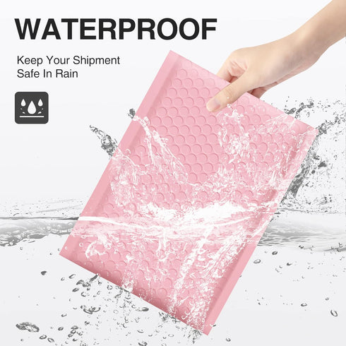 UCGOU Bubble Mailers 4x8 Inch Light Pink, 50 Pack Poly Padded Envelopes for Small Business Mailing