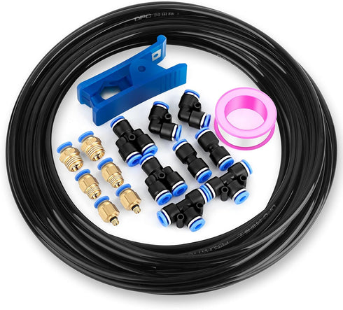 TAILONZ PNEUMATIC Black 4mm or 5/32 inch OD 2.5mm ID Polyurethane PU Air Hose Pipe Tube Kit, 10 Meter