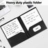 HABGP 12 Pack Black File Folders with Pockets, Letter Size Plastic 2 Pocket Folders for Documents, School Supplies