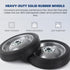 (2-Pack) AR-PRO 5” x 1.5” Flat Free Solid Rubber Wheel Assemblies, Heavy-Duty Replacement Hand Truck Wheels