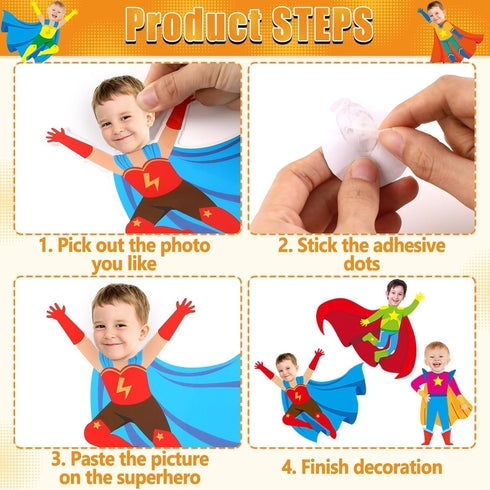 Super Themed Hero Bulletin Board Decoration Set, DIY Photo Crafts for Hero School Classroom Decor
