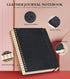 Spiral Notebook Journal 7.6” x 10”, 300 Pages Hardcover Leather Lined Journals for Women Men, B5 Large College Ruled Notebooks with 100 GSM Thick Paper, Spiral Journal for Writing Work School, Black by UEBZFOCS
