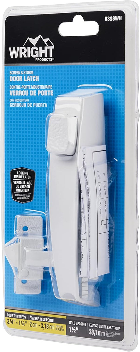 Wright Products V398WH Tie-Down Push Button Handle, 1-1/2 Inch, White