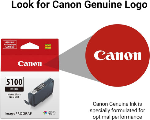Canon PFI-5100 PRO-310 Genuine Matte Black Ink Tank, Compatible with ImagePROGRAF Printers