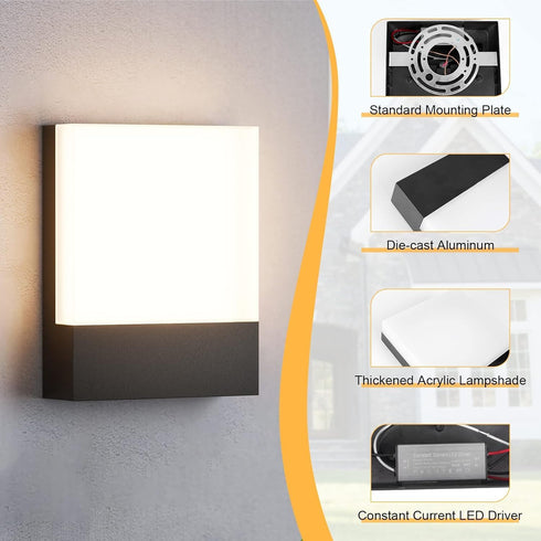 Daxng 24W 3000K Outdoor LED Wall Lights Waterproof Garden Stairway Pathway Lights Villa Balcony Entrance Indoor