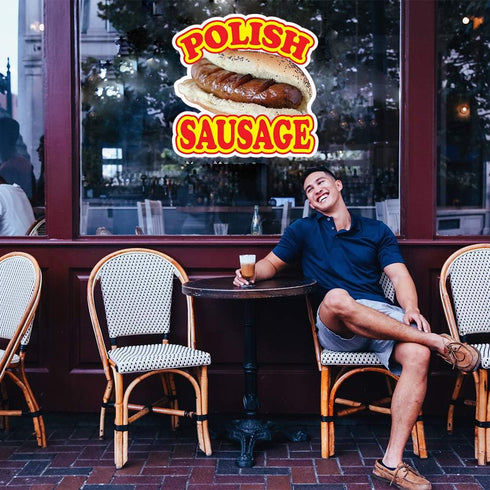Fastasticdeals X37 10 Food Truck Decals Polish Sausage Concession Restaurant Die-Cut Vinyl Sticker & Sign in on Longest