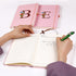 Pink Notebook for Women, 5.7"X8.3" A5 Journal with Letter B, Dual-Sided Writing Notebook with Dividers