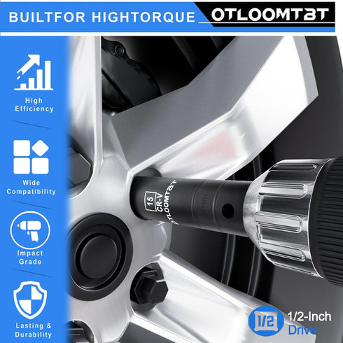 OTLOOMTBT 16PCS 1/2 Set, Sets, 5 In Drive Thicker Impact Socket High Durability Industrial Grade Deep Metric Sizes
