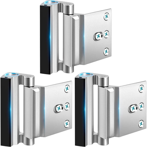 3 Pack 800lbs Home Security Door Lock Metal Door Reinforcement Lock for Kids Safety Top Front Door Child Proof Safety