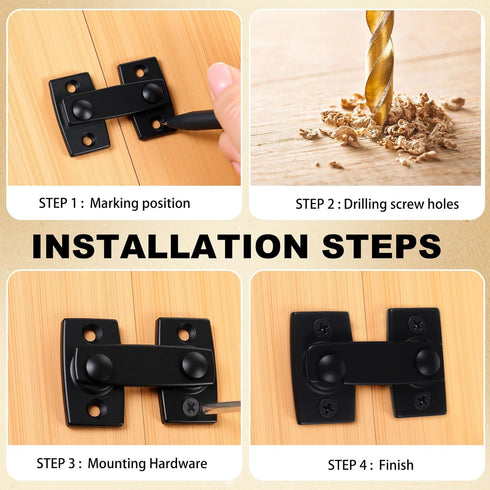 2 Pack 7/8" 2-3/32" 180 Hicarer Solid Brass Shutter Bar Latch x Barn Door Lock Degree Safety Heavy Duty Flip Gate