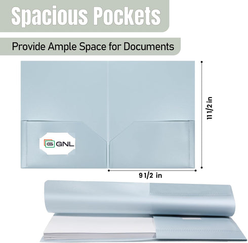 GNL Heavy Duty Plastic Folders with Pockets, 10 Pack, Muted Pastel Colors, Letter Size for School and Office