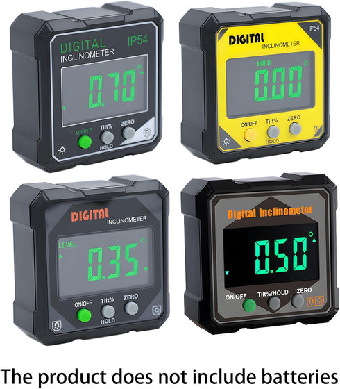 budebuse 2 Digital Bubble Level with Strong Magnetic Base, LED Display Angle Viewfinder for Precision Calibration
