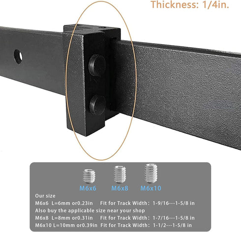 2PCS Barn Door Stopper for Sliding Barn Door Hardware Accessories, Fits Track Width 1-7/16 in-1-5/8 in