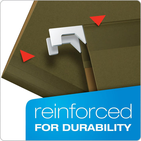 Pendaflex Ready-Tab Reinforced Hanging File Folders, Letter Size, 20/BX, Standard Green, 5 Tab (42890)