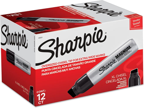 Sharpie Magnum Permanent Marker, Black, Pack Of 12