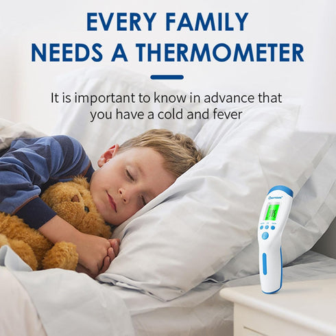 Berrcom Non-Contact Infrared Forehead Thermometer for Adults and Kids, 3-in-1 Digital Fever Thermometers with LCD
