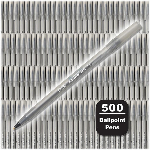 BIC Round Stic Medium 500CT BLK