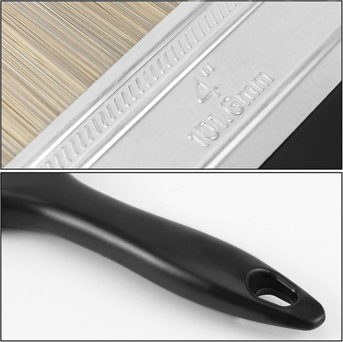 10 Ea 4 Inch Paint Brushes - Bulk Home Wall Trim House Paintbrush with Treated Plastic Handle