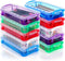 Caeuiciw 10 Packs Plastic Pencil Box Stackable Pencil Case Bulk Crayon Box with