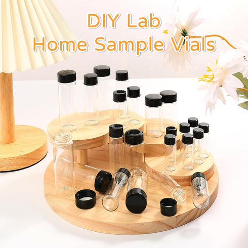 100 Pack 4ml Clear Glass Vials with Screw Caps, Small Liquid Bottle Vials for Essential Oil