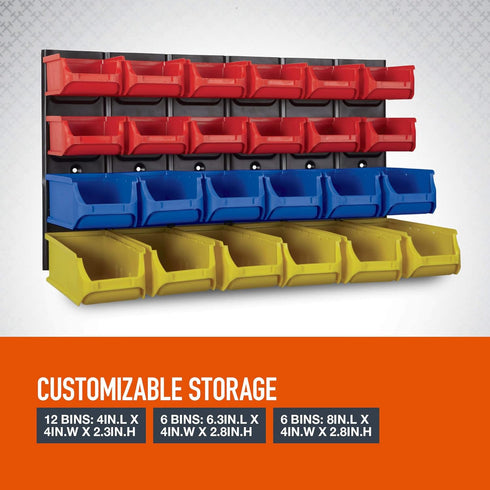 24 Ironton Metal Louvered Panel System with Bins