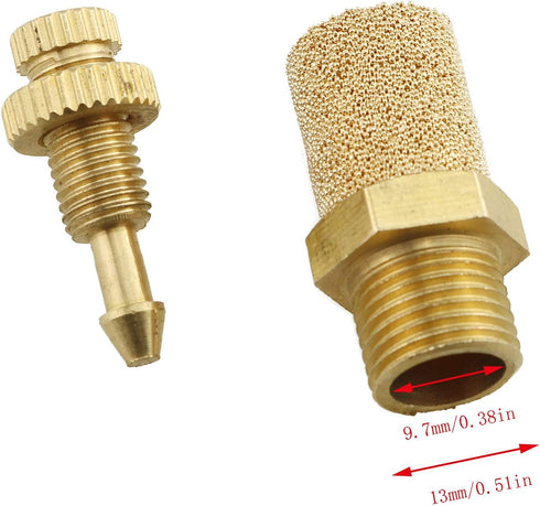 E-outstanding 5Pcs Solenoid valve copper muffler Pneumatic Muffler Silencer Adjustable 1/4 inch Threaded Air Filter Flow Speed Controller Muffler Fitting by E-outstanding
