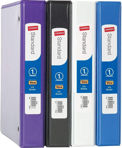 Staples 580931 1-Inch Standard Mini View Binder, 5-1/2-Inch x 8-1/2-Inch, Round Rings, White