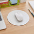 Metal Aluminum Mouse Pad, Round Thin Hard Mouse Mat with Leather Surface, Silver and Black for Precision Control