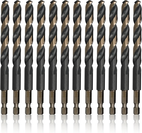KFDHEX Series 5/16" Quick Change Hex Shank High Speed Steel Drill Bit, Pack of 12