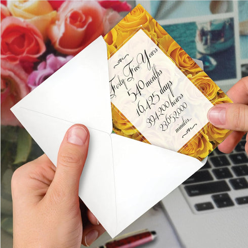 NobleWorks - 45th Milestone Anniversary Notecard with Envelope for Men, Women, 45 Years of Loving Marriage