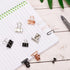 MECCANIXITY Paper Clips Binder Clips Set, 100 Pcs Office Clips with Binder Clips, Black