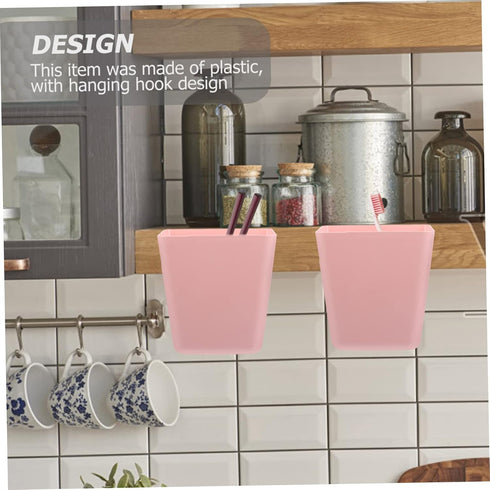 5Pcs PRETYZOOM Rolling Cart Accessories Wall Mount Hanging Cup Holder Storage Box for Organizing Pens and Remote