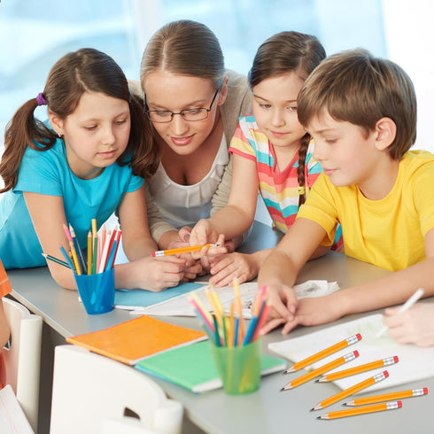 Chivao 288 Pieces Golf Mini Pencils, Half Pencils with Eraser, #2 HB, Pre Sharpened, 4 Inch, Yellow