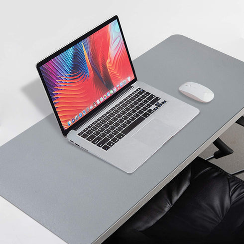 Dual Sided Leather Desk Pad (35.4 x 17") - Office Waterproof Desk Mat, PU Mouse Pad, Desk Protector Cover for