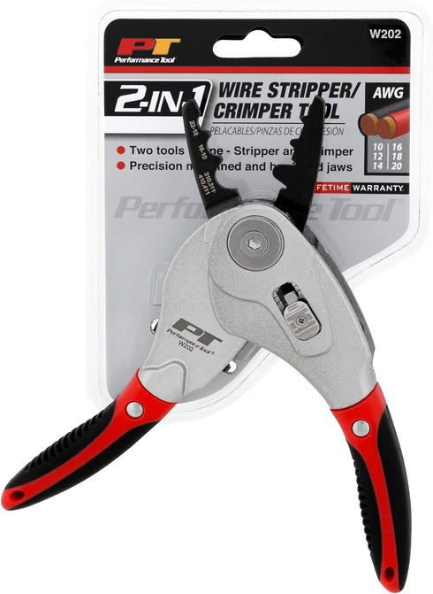 Performance Tool W202 2-In-1 Wire Stripper Pliers and Crimping Tool by Performance Tool