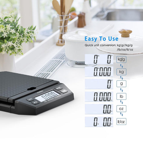 Digital Postal Table Scale, 66LB*1g, Net Weight Counting Weighing with AC Adapter or Battery, LCD Screen