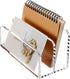SANRUI Acrylic Mail Sorter Desktop Organizer, 2 Compartments Clear Small File Holder for Desk, Office, Home