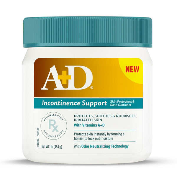 A+D Incontinence Support Skin Protectant & Rash Ointment Treats & Prevents Incontinence