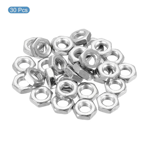 PATIKIL M7 x 1.0 Steel Hex Nuts, 30 Pack Metric Thread Zinc Plated Hardware Nuts for Fasteners