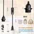 Bulb E26 E27 16Ft, 4 Pack Plug in Pendant Light Cord, Hanging Lantern Extension Cord with Socket with On/Off Switch