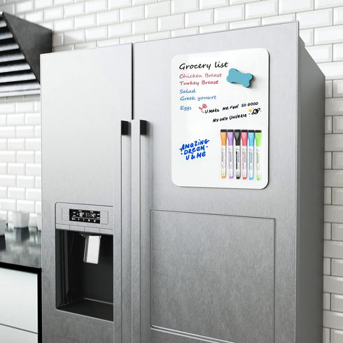 MaxGear 16 x 12 inch Magnetic Dry Erase Whiteboard for Refrigerator, Fridge Shopping List Notice Board